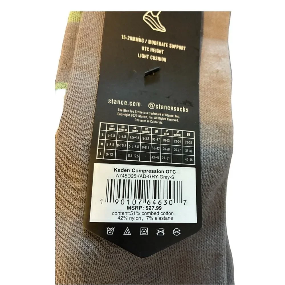 Stance recovery COMPRESSION OTC SOCKS 15-20 mmhg moderate support Kaden grey SM
